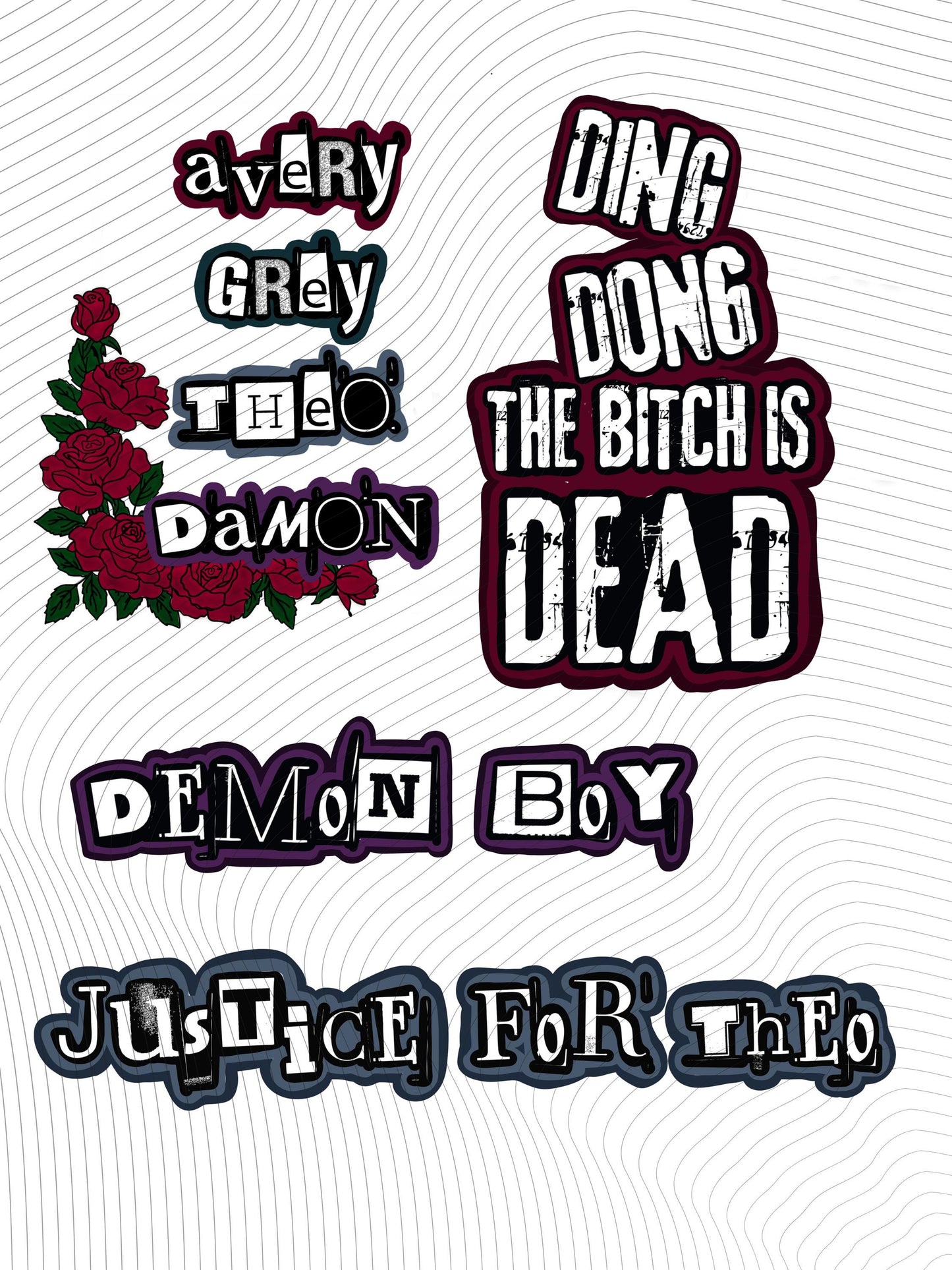 Dance With My Demons Stickers | Officially Licensed Bookish Stickers | Dark Romance Sticker Pack