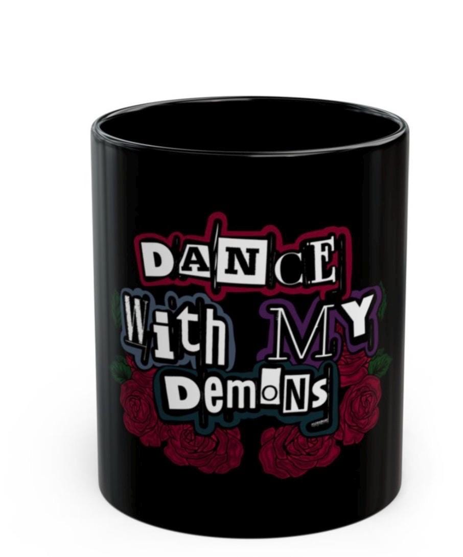11oz Black Coffee Mug | Officially Licensed Dance With My Demons Drinkware | Dark Romance Mug