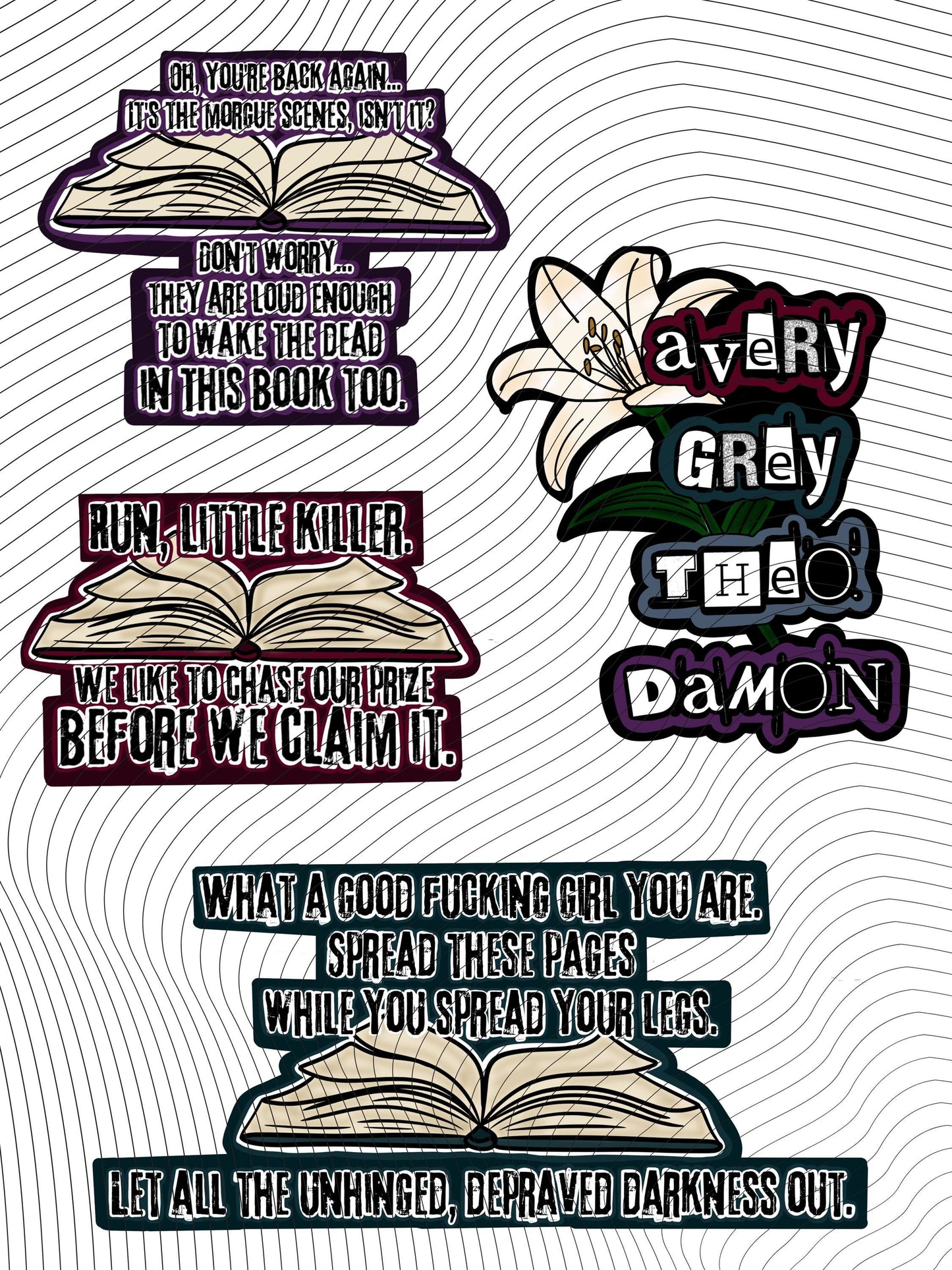 Dance With My Demons Stickers | Officially Licensed Bookish Stickers | Dark Romance Sticker Pack