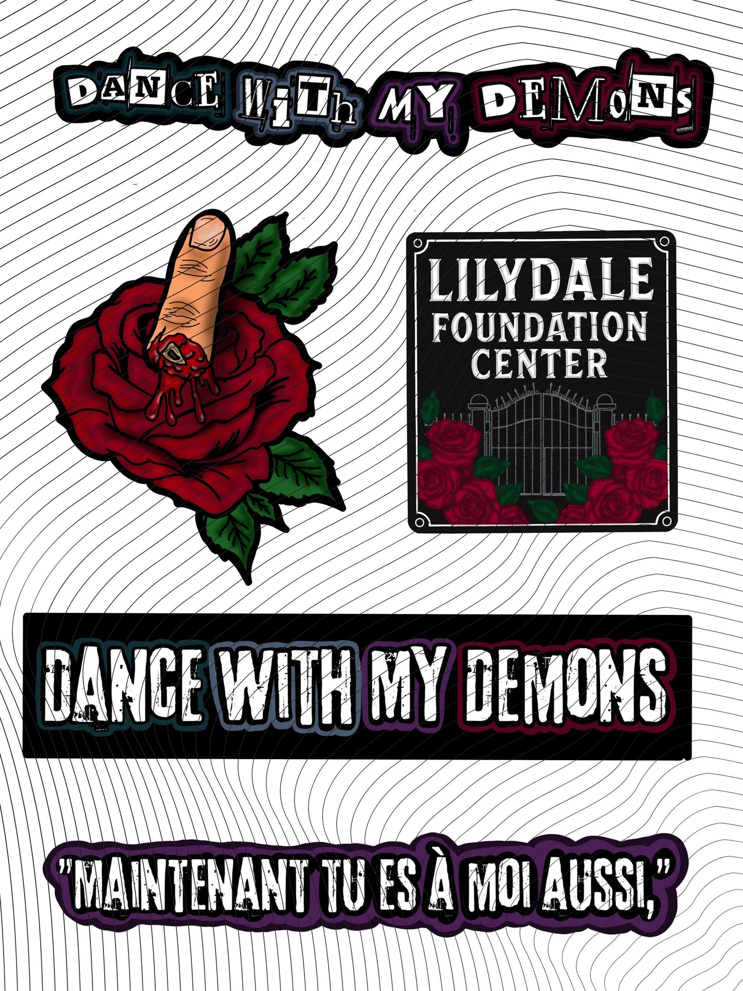Dance With My Demons Stickers | Officially Licensed Bookish Stickers | Dark Romance Sticker Pack