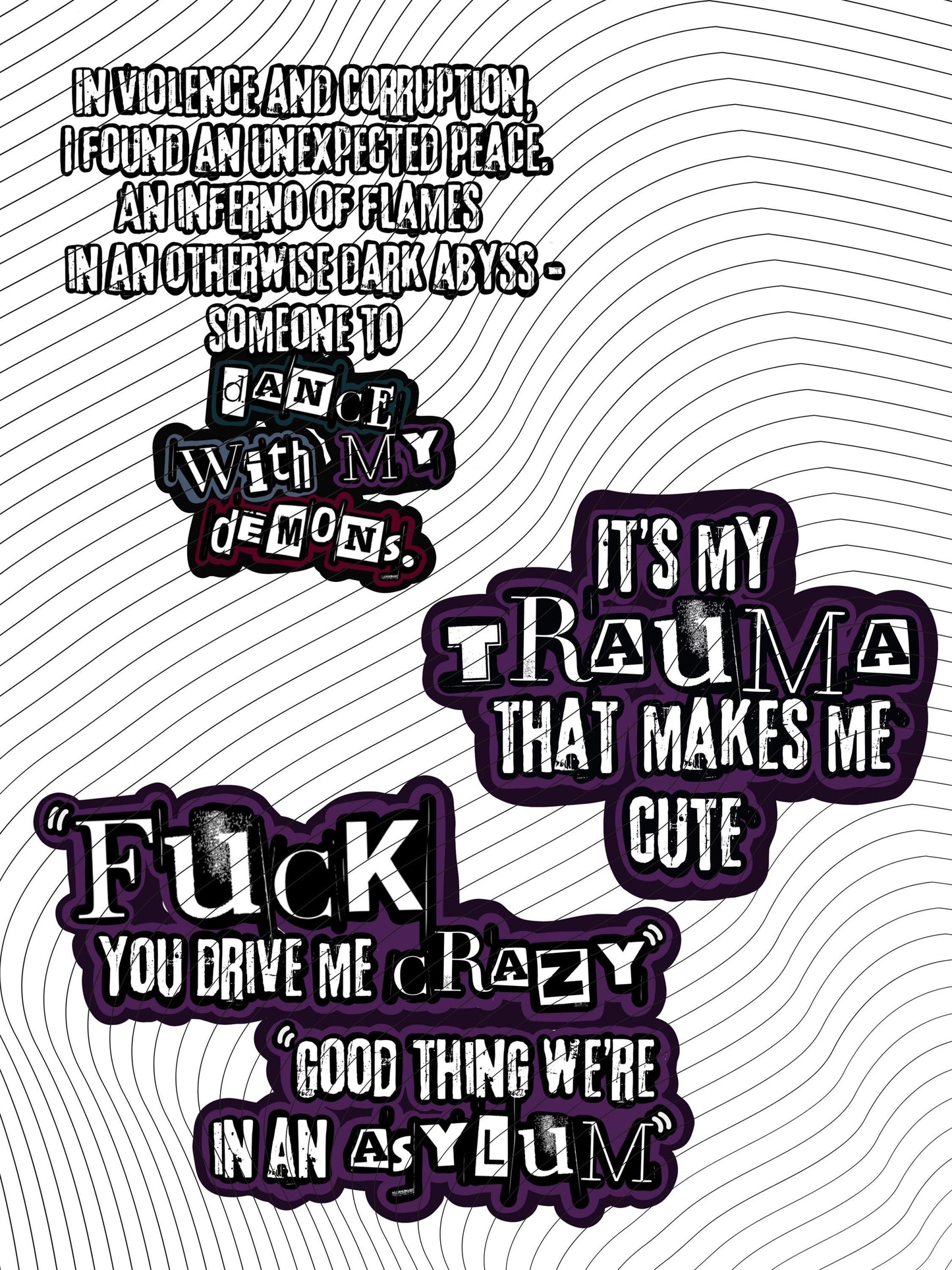 Dance With My Demons Stickers | Officially Licensed Bookish Stickers | Dark Romance Sticker Pack